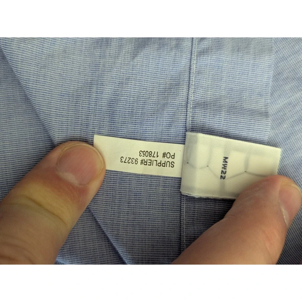 Ralph Lauren‎ Lightweight Button Down Shirt Men's Size 17 32/33 Blue L/S Flaw